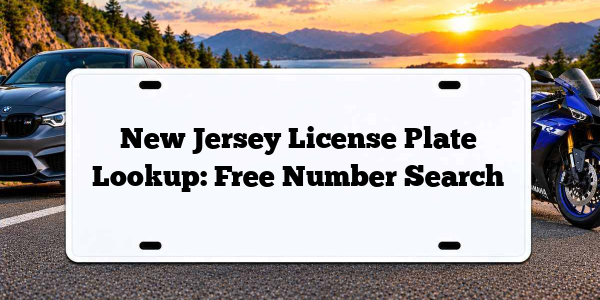 New Jersey License Plate Lookup: Free Number Search