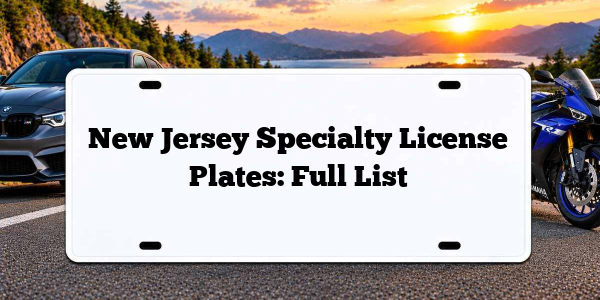 New Jersey Specialty License Plates: Full List