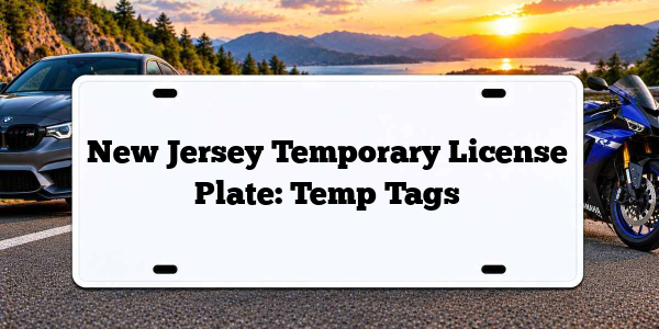 New Jersey Temporary License Plate: Temp Tags